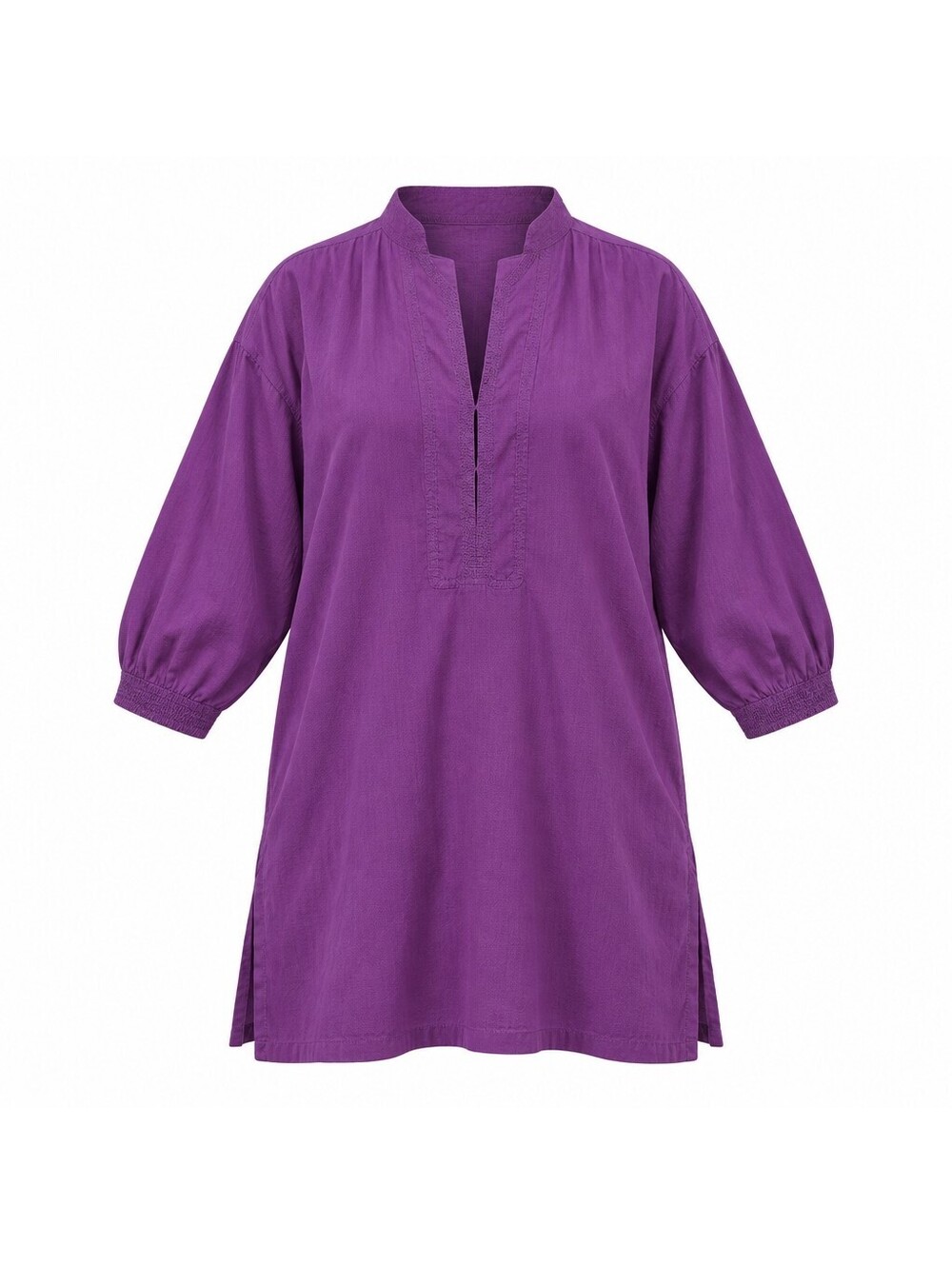 Eileen Fisher Purple Cotton Tunic Top 1X